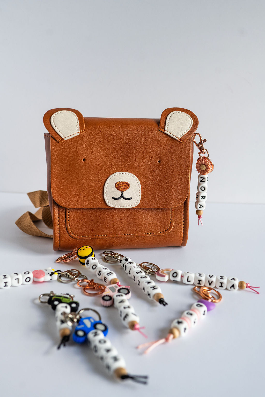 Teddy bear back pack – Rosebuds