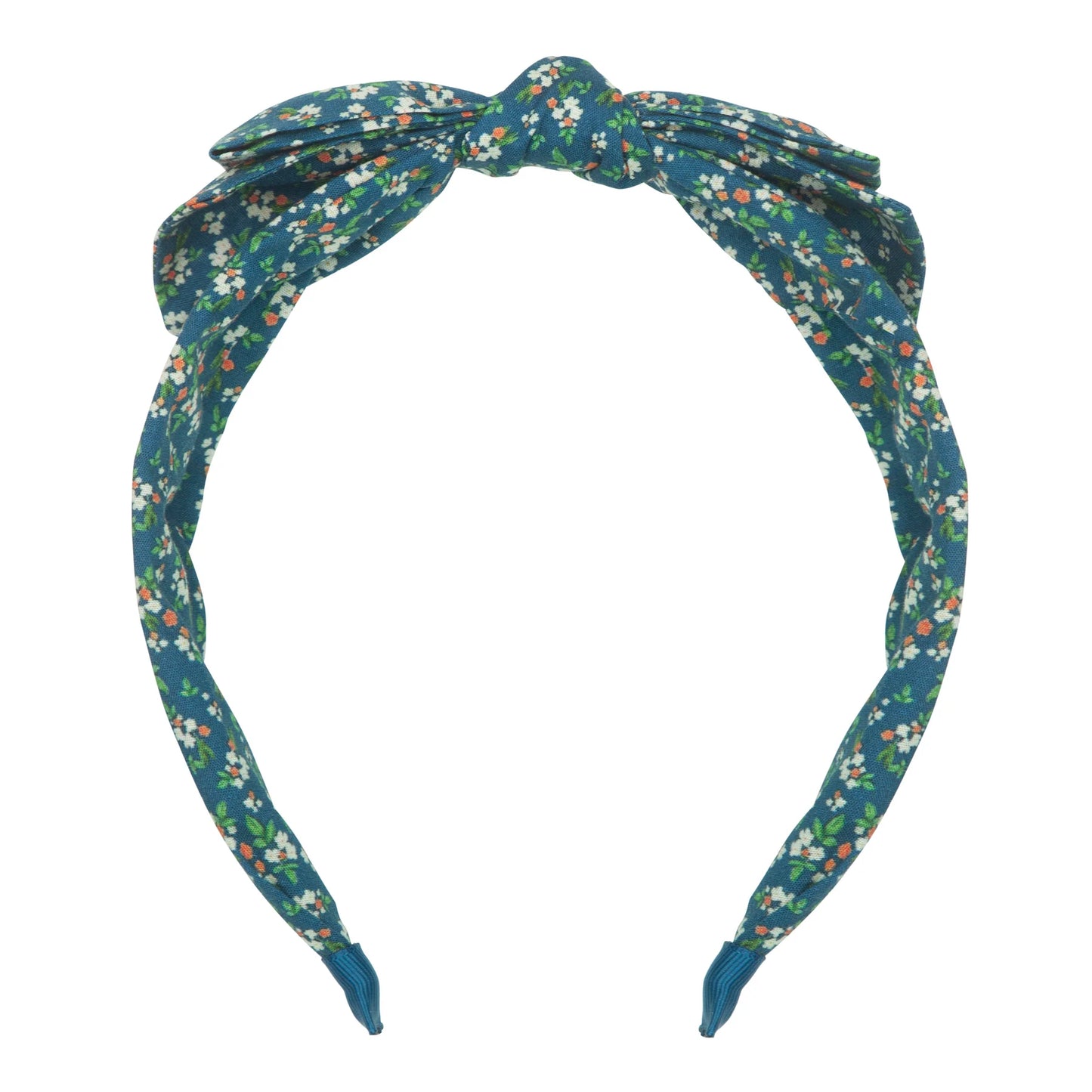 Floral bow hairband teal