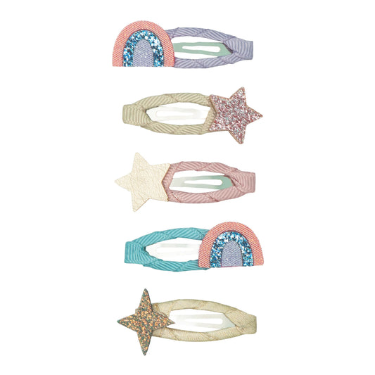 Mini Rainbow and star clips