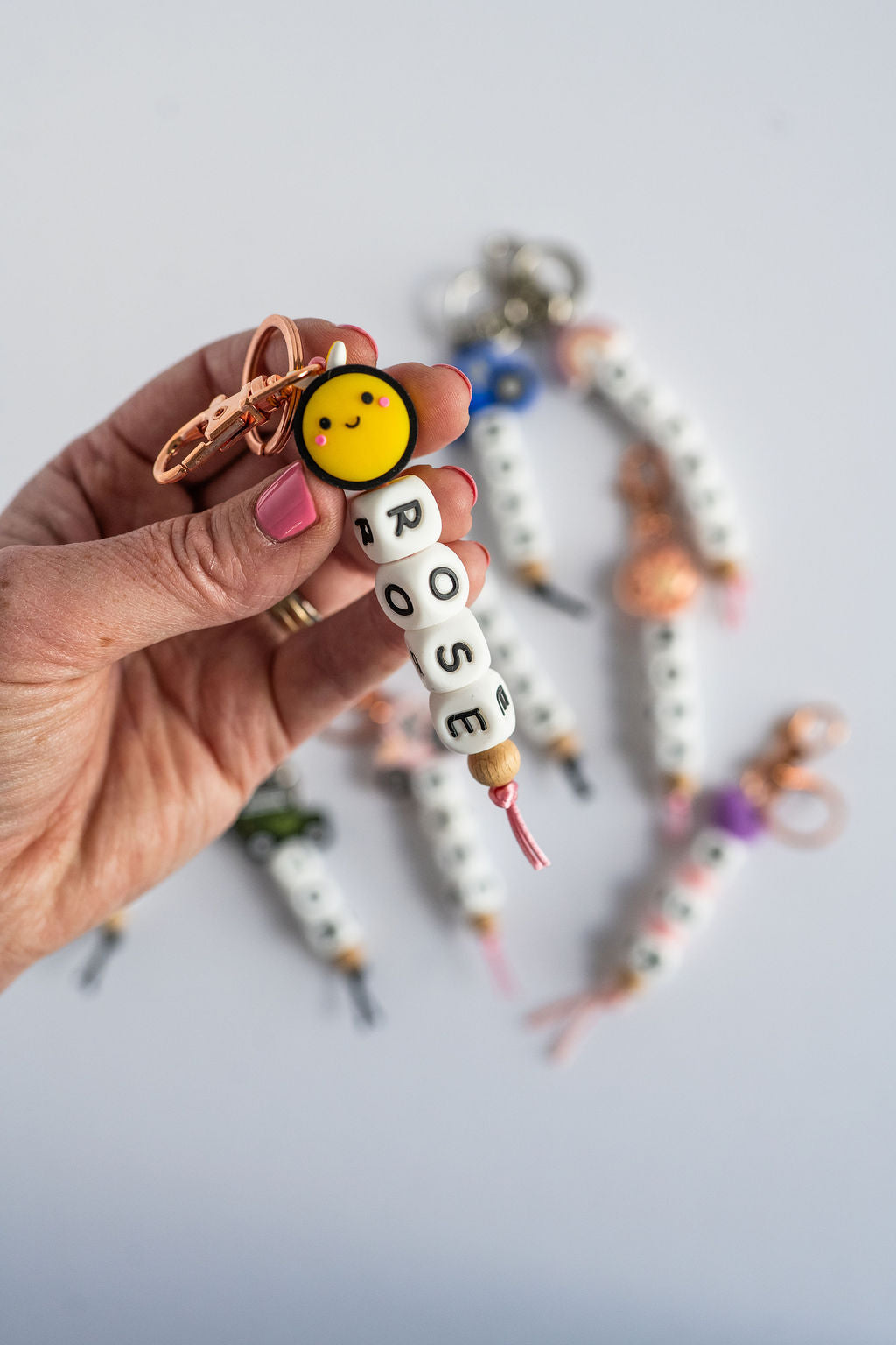 *Personalized beaded keyring