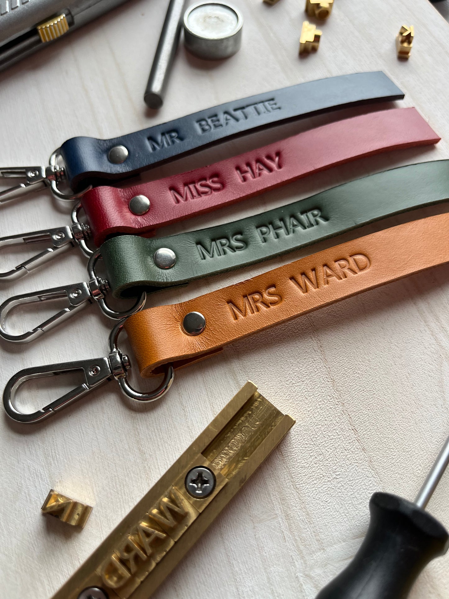 *Personalised leather keyring