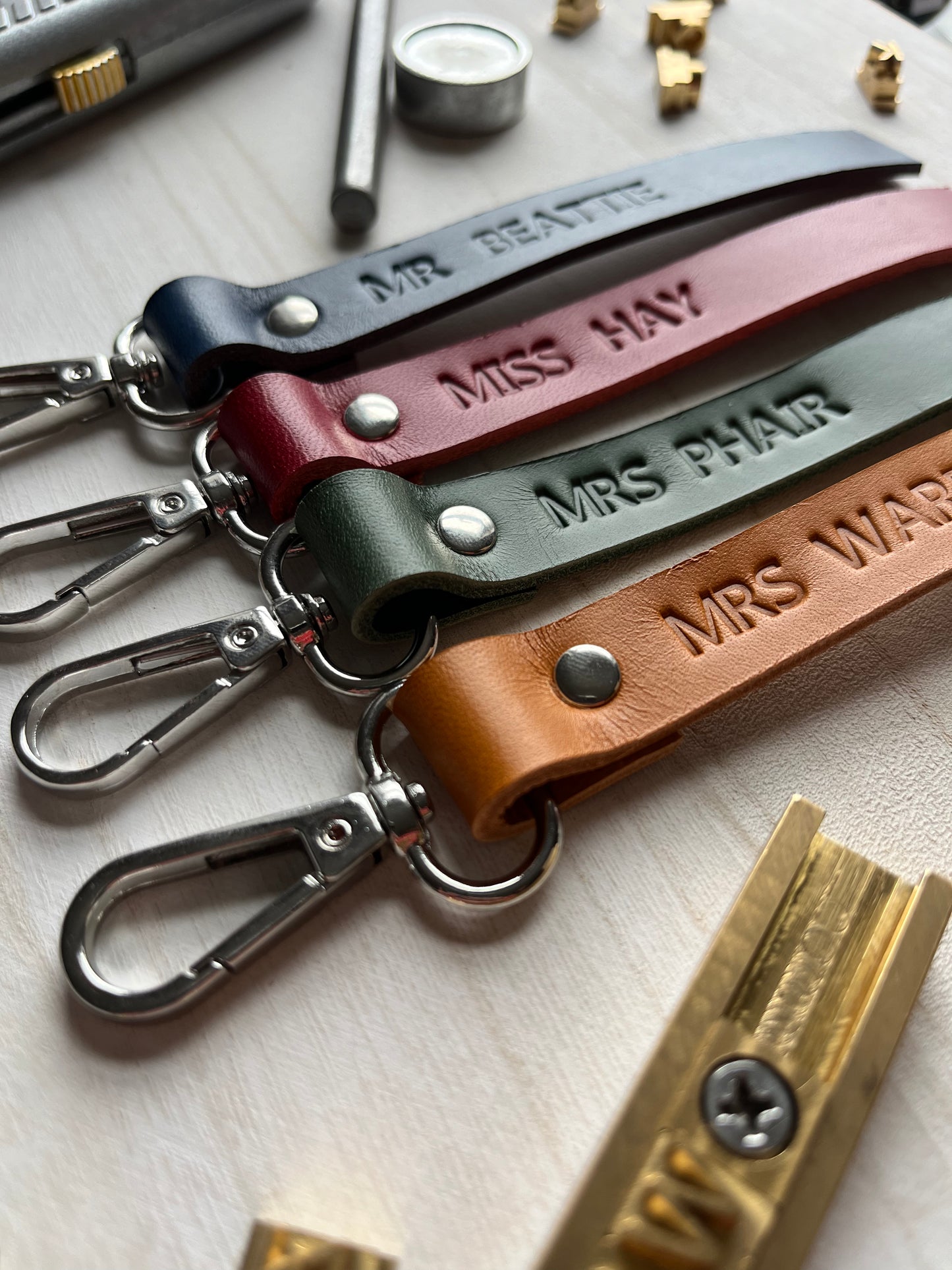 *Personalised leather keyring