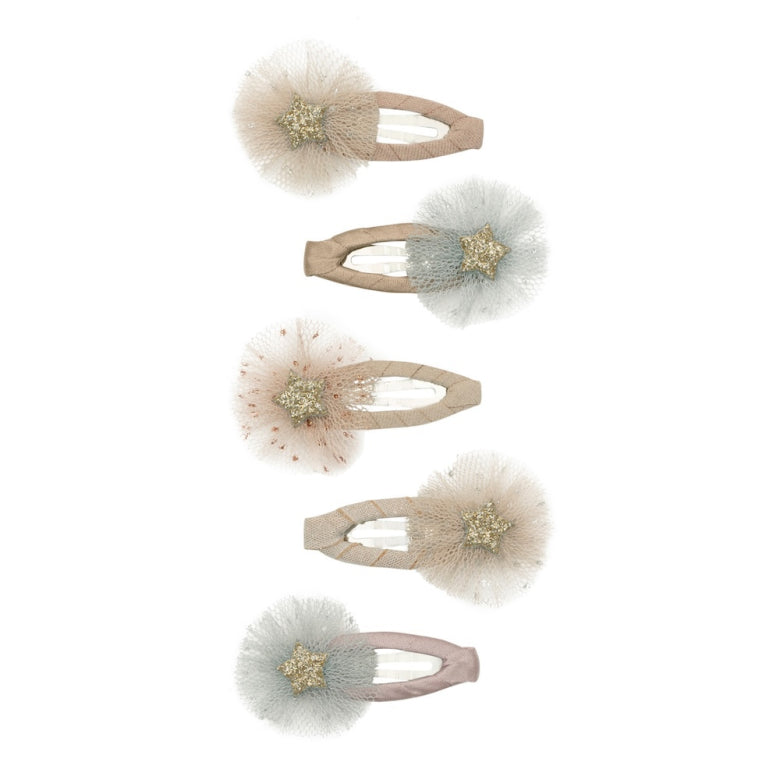 Mini tulle rosette clips