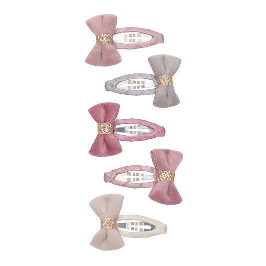 Mini velvet bow clips