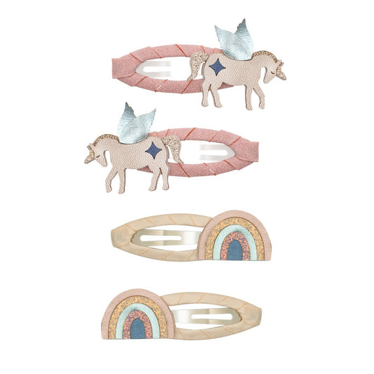 Winged unicorn and rainbow clips