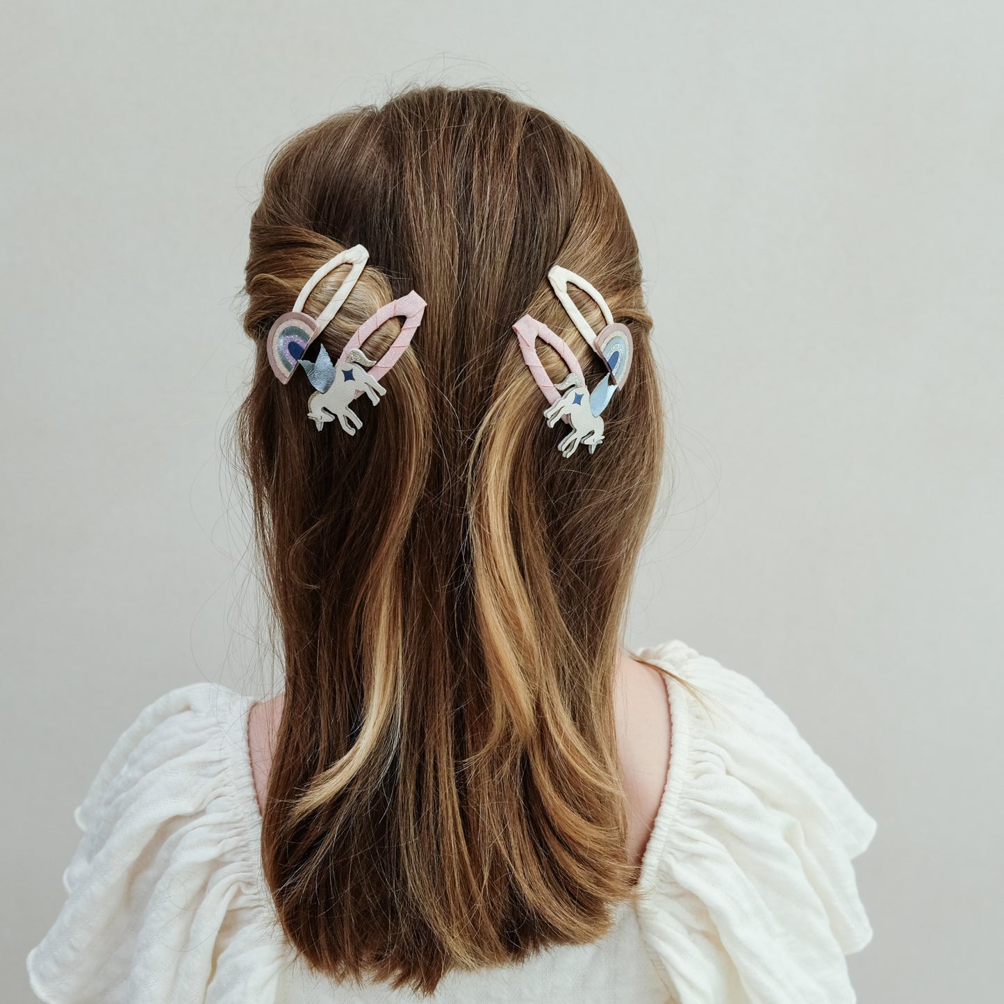 Winged unicorn and rainbow clips