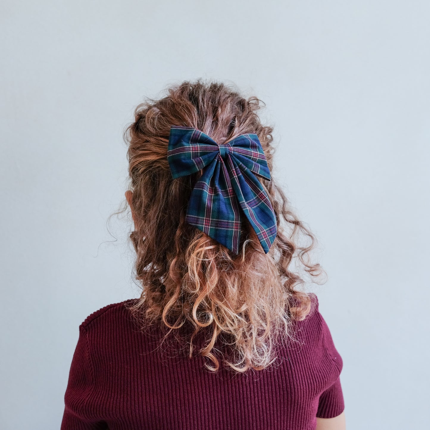 Green Tartan Bow 2 Pack